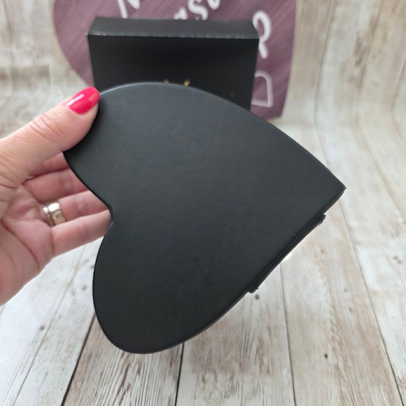 YSL Yves Saint Laurent Beauty Heart Shape Makeup Pouch with Mirror in bl… - Picture 5 of 7